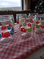 6 pots en verre colorés, sans couvercles., Enlèvement ou Envoi