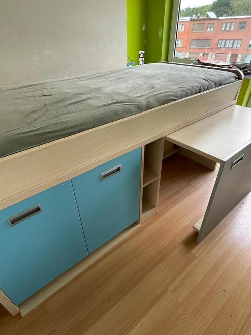 Tienerbed, Huis en Inrichting, Slaapkamer | Stapelbedden en Hoogslapers, Gebruikt, Halfhoogslaper, Eenpersoons, Ophalen