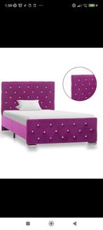 Cadre de lit velours capitonné 1 personne, Maison & Meubles, 90 cm, Autres couleurs, Enlèvement, 200 cm