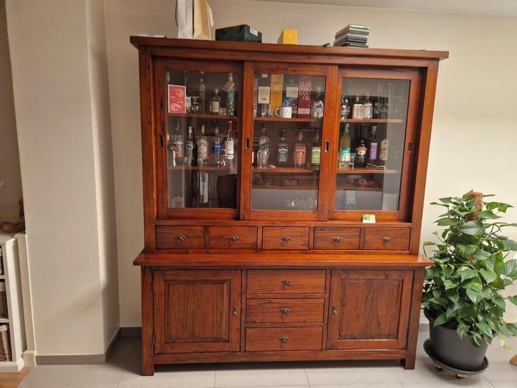 Set van hoge en lage kast, Huis en Inrichting, Kasten | Buffetkasten, Zo goed als nieuw, 150 tot 200 cm, 150 tot 200 cm, 25 tot 50 cm