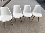 4 moderne keukenstoelen, Huis en Inrichting, Stoelen, Ophalen, Kunststof, Gebruikt, Wit