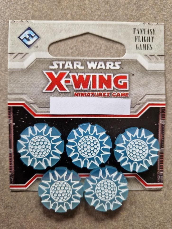 Star Wars X-Wing Miniatures 5 Acryl Frosted Shield FFG, Hobby en Vrije tijd, Gezelschapsspellen | Bordspellen, Zo goed als nieuw