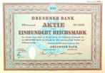 Dresdner Bank 1952 + couponblad!, Postzegels en Munten, Aandelen en Waardepapieren, Ophalen of Verzenden, 1950 tot 1970, Aandeel
