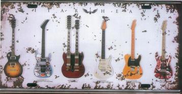 Retro Metalen Sierbord - Guitar Heaven