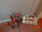 4 Franse houten kegels + 8 houten ballen en houten cochonnet, Enlèvement ou Envoi