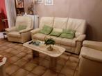 Lederen zetel 3-zit met relax en 2 eenzitten waarvan 1 relax, Ophalen, Gebruikt, Leer