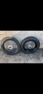 Paire de jantes d’origine HD Dyna noir avant 19 arrière 17"., Enlèvement ou Envoi, Utilisé