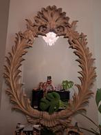 Vintage spiegel met origineel houtsnijwerk, Ophalen of Verzenden, Zo goed als nieuw