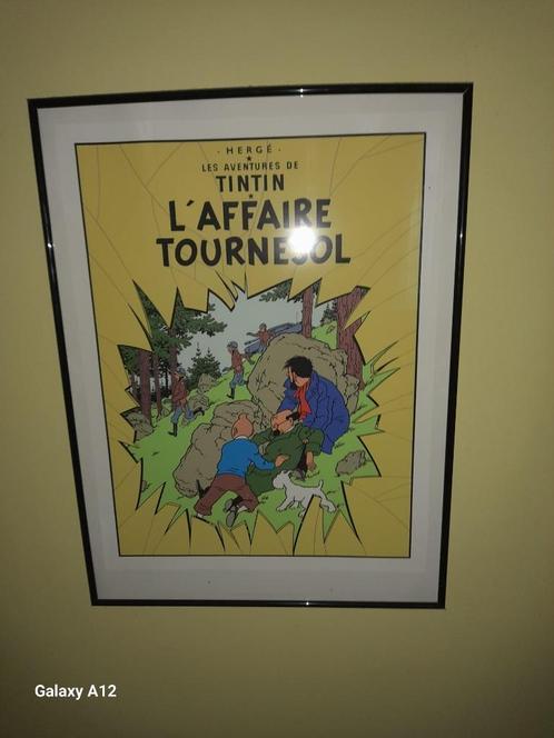 Zeefdruk Escales Tintin L'Affaire Tournesol, Verzamelen, Stripfiguren, Zo goed als nieuw, Plaatje, Poster of Sticker, Kuifje, Ophalen of Verzenden