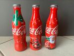 3 bouteilles Coca Cola de Noel en verre, Comme neuf