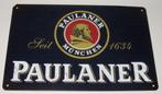 PAULANER : Metalen Bord Paulaner Bier - München Seit 1634, Verzamelen, Biermerken, Verzenden, Nieuw, Reclamebord, Plaat of Schild