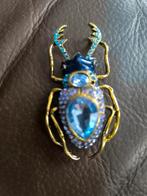 Kever broche met safier, Handtassen en Accessoires, Broches, Overige materialen, 4 tot 7 cm, Blauw, Nieuw
