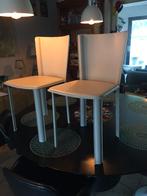 2 Italiaanse zadellederen designstoelen . Als nieuw !, Huis en Inrichting, Stoelen, Ophalen, Zo goed als nieuw, Leer, Twee