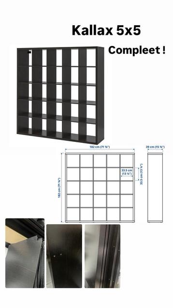 Kallax kast ikea 5x5  (187x187) zwart beschikbaar voor biedingen