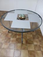 ronde glazen tafel, Huis en Inrichting, Ophalen, Gebruikt, Rond, Glas