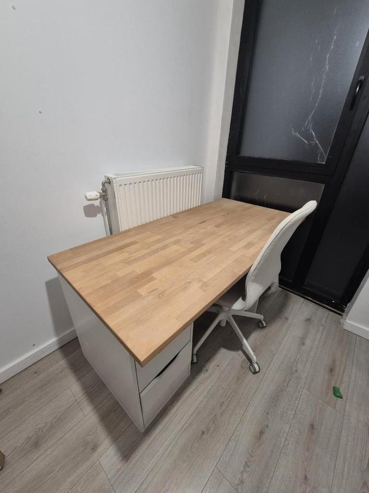 Bureau bamboe IKEA 155x75cm, Maison & Meubles, Bureaux, Comme neuf, Bureau, Enlèvement