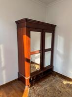 Houten kast met spiegel, Ophalen, Gebruikt, Met hangruimte, 150 tot 200 cm