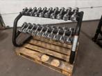 Technogym Chrome Dumbells 1kg t/m 10kg + Technogym Opbergrek, Sport en Fitness, Fitnessmaterialen, Ophalen, Gebruikt, Dumbbell