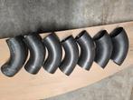 Set van 7 ellebogen diameter 80 zwart, Doe-het-zelf en Bouw, Buizen en Afvoer, Ophalen of Verzenden, Nieuw, Bochten