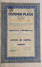 Ostende-plage - Ostende - action de capital - 1935, Postzegels en Munten, Aandelen en Waardepapieren, Ophalen of Verzenden, 1920 tot 1950