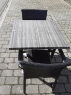 table et fauteuils de terrasse, Jardin & Terrasse, Comme neuf, Synthétique, Enlèvement, Carré