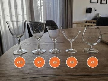 Kristallen glaasjes (29 stuks) beschikbaar voor biedingen