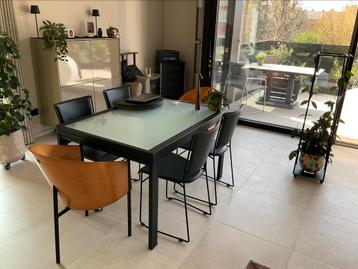 Design eettafel, Huis en Inrichting, Tafels | Eettafels, Ophalen, 100 tot 150 cm, 50 tot 100 cm, Zo goed als nieuw
