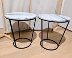 2 bijzettafeltjes marmer, Huis en Inrichting, Tafels | Bijzettafels, Overige materialen, Rond, Zo goed als nieuw, Tijdloos
