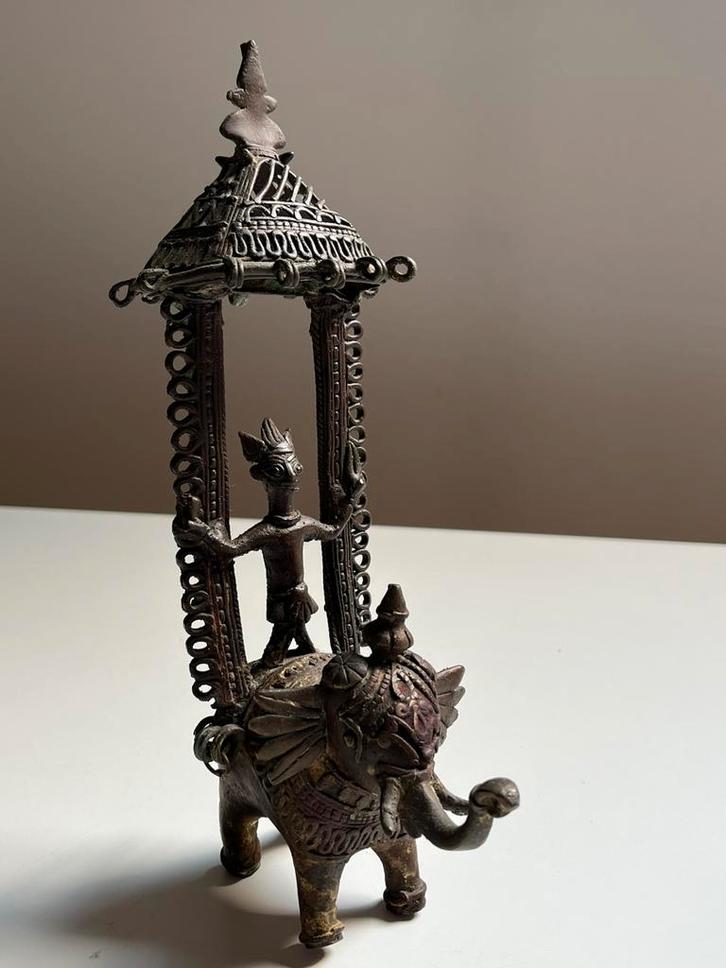 Antiek Indisch bronzen beeld olifant godheid, wierookbrander, Antiek en Kunst, Kunst | Beelden en Houtsnijwerken, Ophalen of Verzenden