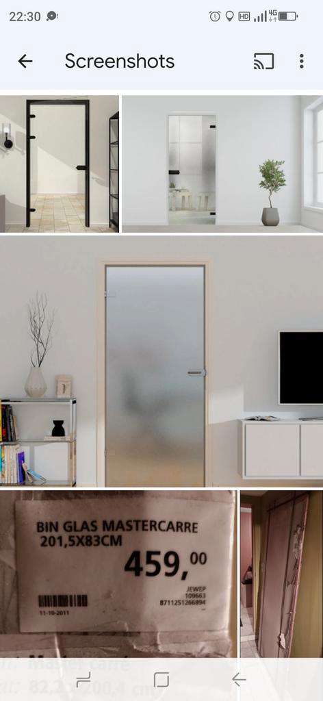 Glazen binnendeur nieuw, Doe-het-zelf en Bouw, Deuren en Vliegenramen, Nieuw, Binnendeur, Ophalen