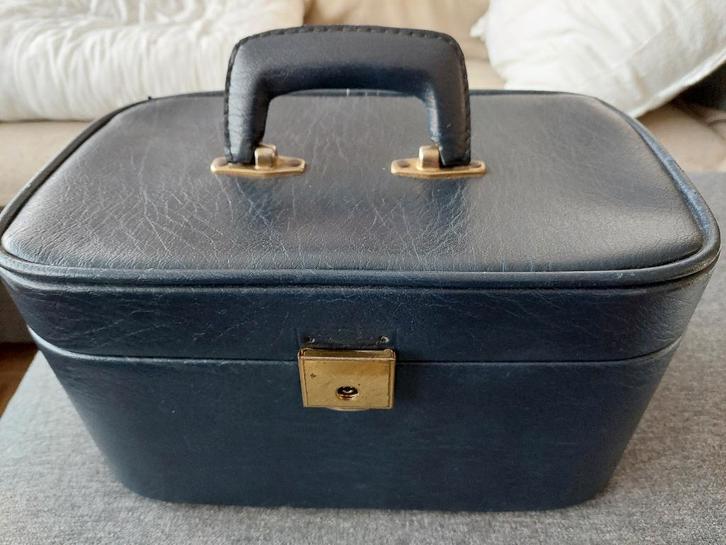Vintage beauty case, Handtassen en Accessoires, Beautycases, Gebruikt, Softcase, Ophalen
