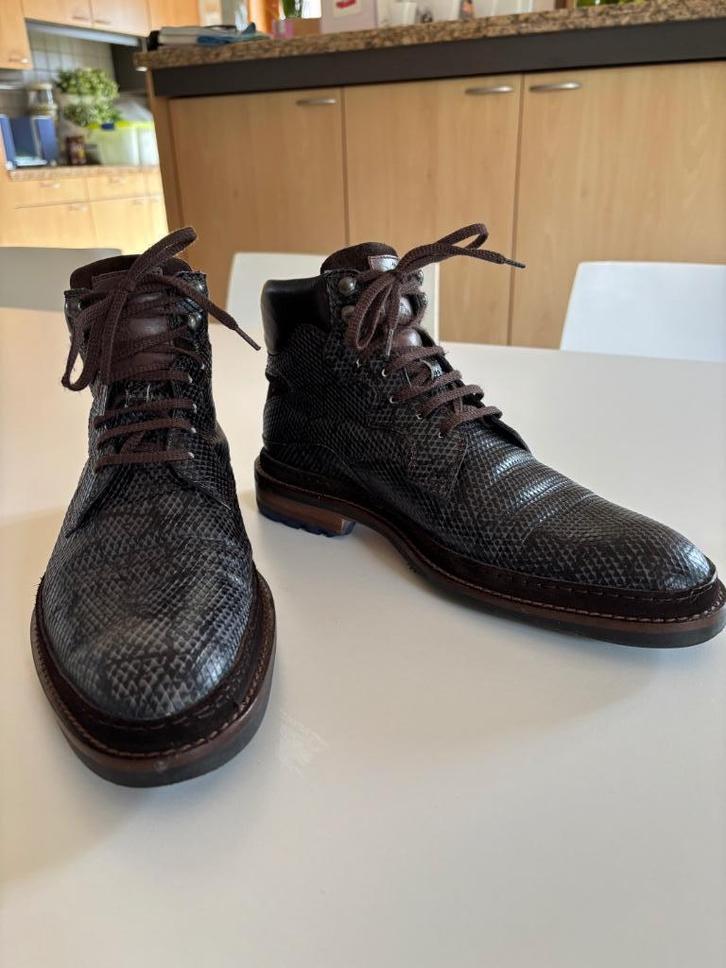 FLORIS VAN BOMMEL Hoge leren snakeprint heren veterboots, Kleding | Heren, Schoenen, Boots, Ophalen of Verzenden