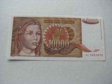 Bankbiljet van 10000 dinar van Joegoslavië 1992-negen
