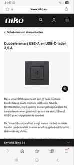 Niko usb c  en usb a lader met zwart cpl, Ophalen, Nieuw