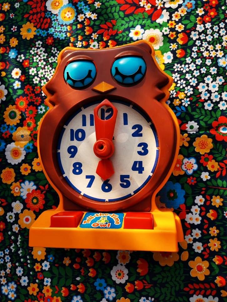 Tomy tell the time owl, leerzame uil 1975, Antiek en Kunst, Antiek | Speelgoed, Ophalen of Verzenden