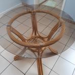Belle table à manger ronde en rotin de 90 cm de diamètre 72, 50 à 100 cm, Autres essences de bois, Rond, 50 à 100 cm