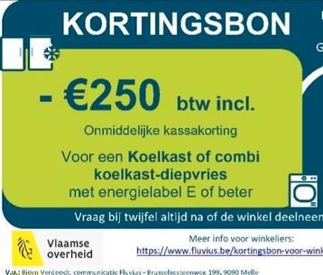 2×250 euro kortingsbon voor huishoudtoestellen beschikbaar voor biedingen