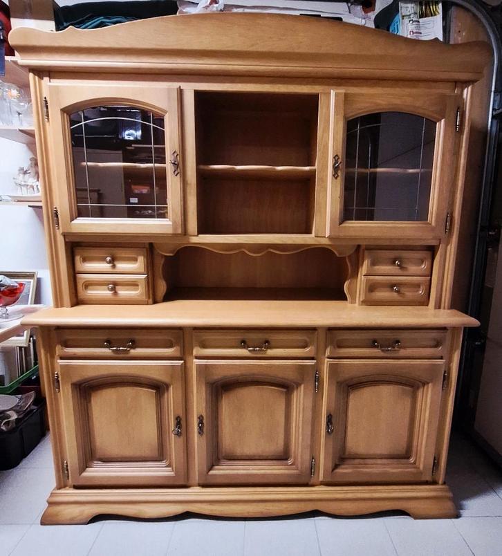 Landelijke eiken buffetkast, Huis en Inrichting, Kasten | Buffetkasten, Gebruikt, 150 tot 200 cm, 150 tot 200 cm, 50 tot 75 cm
