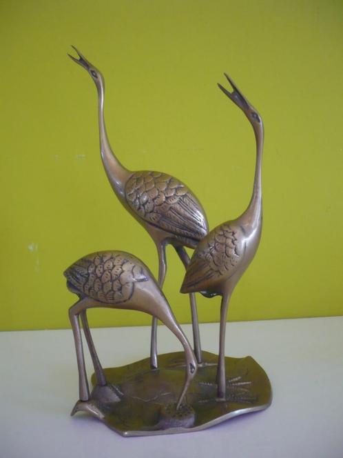 Knap vintage trio van vogels Ibissen in Messing / Brass, Antiek en Kunst, Antiek | Brons en Koper, Koper, Ophalen of Verzenden