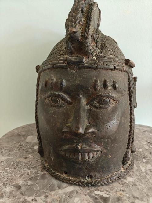 brons masker Edo Benin, Antiek en Kunst, Kunst | Niet-Westerse kunst, Ophalen of Verzenden