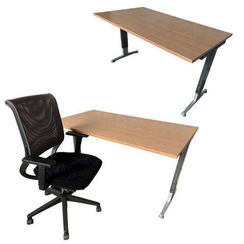 Bureau Aspa 140x80cm hoogte instelbaar onderstel, Huis en Inrichting, Bureaus, Zo goed als nieuw, Bureau, In hoogte verstelbaar