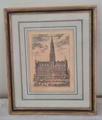 Oude gravure Bruxelles, Antiek en Kunst, Ophalen of Verzenden