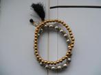 Bracelet en perles argent et or, Ophalen, Nieuw, Goud, Goud