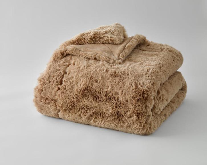 Plaids Cocooning Aristochat Beige plaid/fleece deken 150x200, Huis en Inrichting, Woonaccessoires | Plaids en Woondekens, Nieuw
