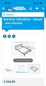 Tweepersoonsbed 180x200 - Metaal - Zwart, Comme neuf, Enlèvement, 180 cm, Deux personnes