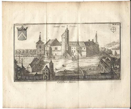 1770 - Chateau Fauquez - Ittre ( deuxième gravure), Antiquités & Art, Art | Eaux-fortes & Gravures, Envoi