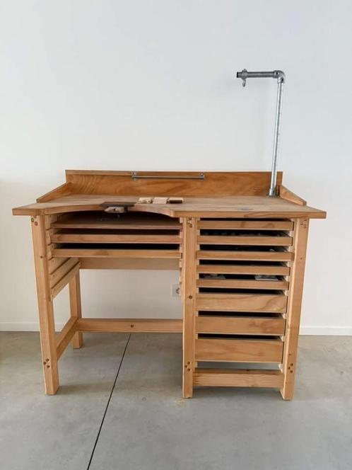 Werkbank incl. materiaal voor de goudsmid., Doe-het-zelf en Bouw, Werkbanken, Zo goed als nieuw, 70 tot 120 cm, Ophalen