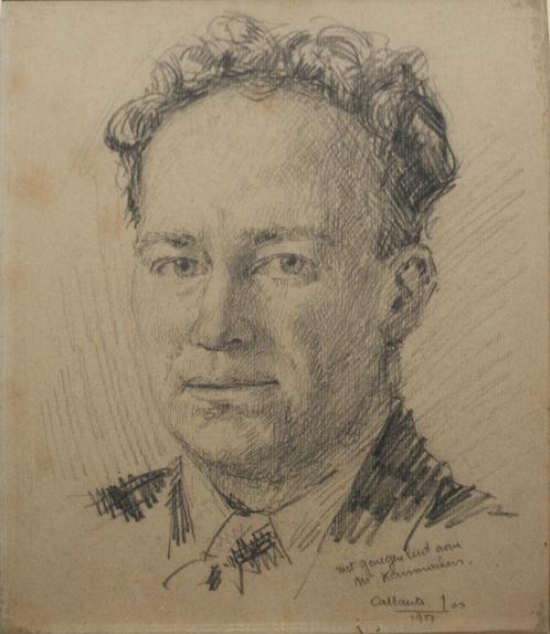 Jos Callaerts (1896-1965): Portret Kersmaekers 1951 (31x36cm, Antiek en Kunst, Kunst | Schilderijen | Klassiek, Ophalen of Verzenden