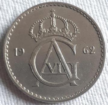 ZWEDEN : 50 ORE 1962 KM 837 KEY DATE Low mintage UNC beschikbaar voor biedingen