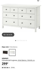Commode HEMNES, 8 tiroirs,, Huis en Inrichting, Kasten | Ladekasten, Ophalen, Zo goed als nieuw